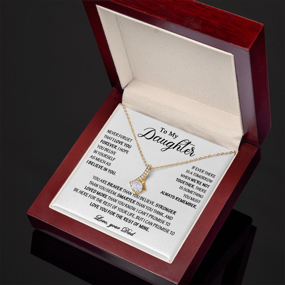 432B To My Daughter Necklace, Daughter Father Necklace, Gift Birthday, Xmas From Dad