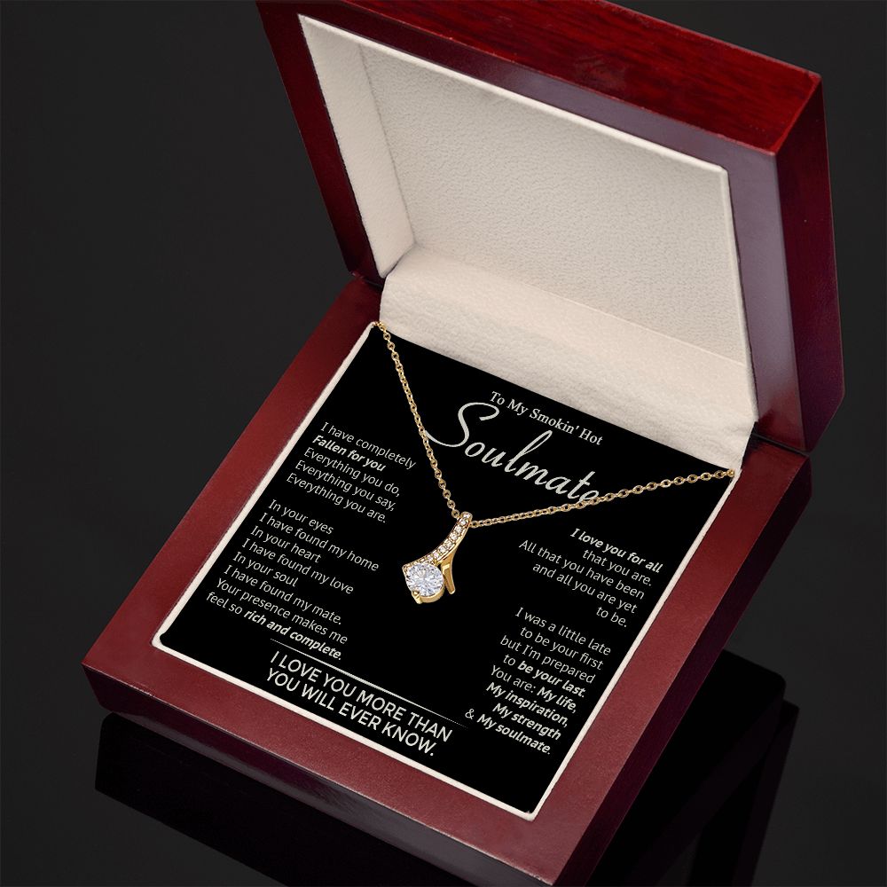 586B To My Smokin' Hot Soulmate Necklace, Beauty Necklace for Wife Girlfriend, Womens