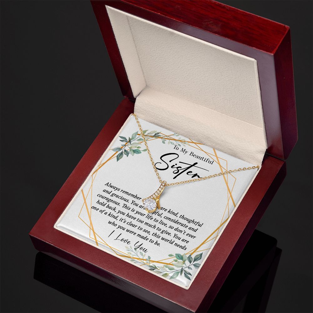 625B To My Sister Necklace, Little Sister Jewelry Gift, Birthday Gift,Necklace Sister