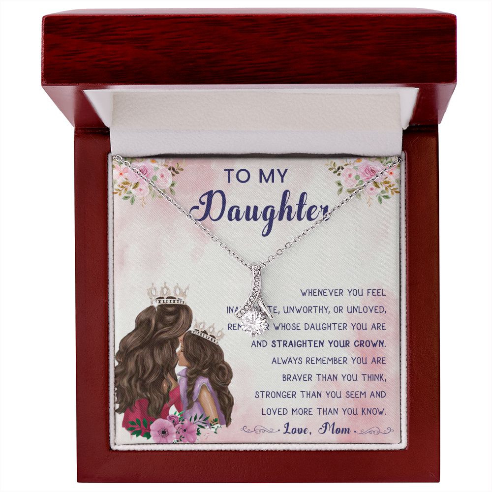 56B To My Daughter Necklace, Gift For Daughter From Mom, Daughter Mother Necklace