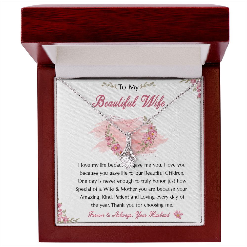 98B To My Beautiful Wife Necklace, Wife Necklace Gift from Husband, Birthday Gift