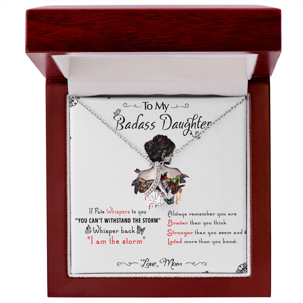 53B To My Badass Daughter, Badass Daughter Necklace From Mom, Birthday Gift