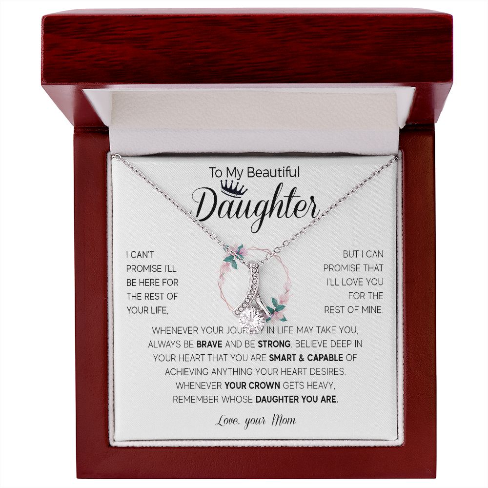 566B To My Daughter Necklace, Daughter Birthday Gifts For Daughter from Mom, Mother