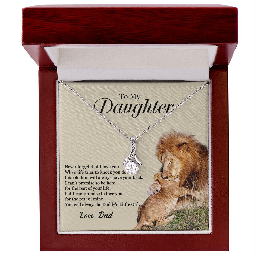 448B To My Daughter Necklace, Xmas Gift For Daughter From Dad, Daughter Father Lion.