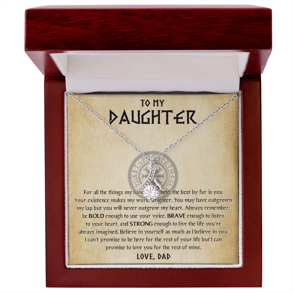 567B To My Daughter Necklace, Viking Daughter Gift from Dad, Birthday Gifts Jewelry