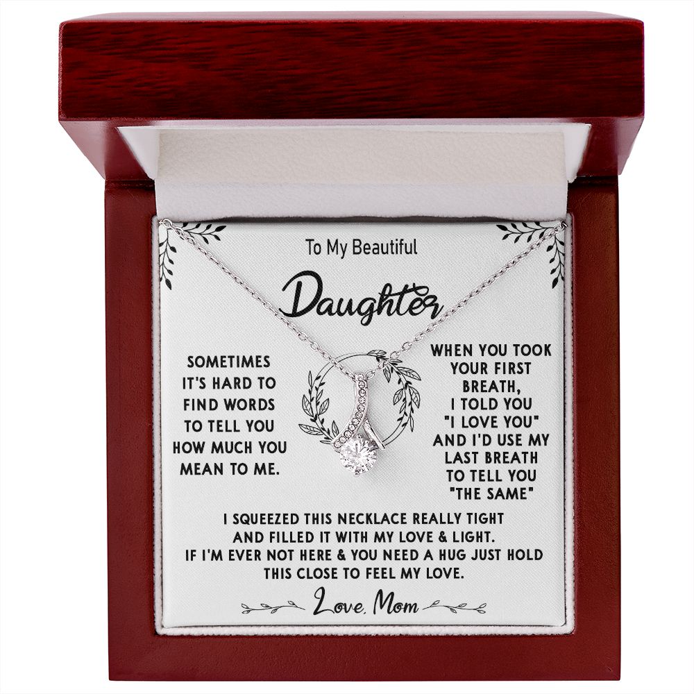 112B To My Beautiful Daughter Necklace, Daughter Mother Necklace, Gift Xmas From Mom