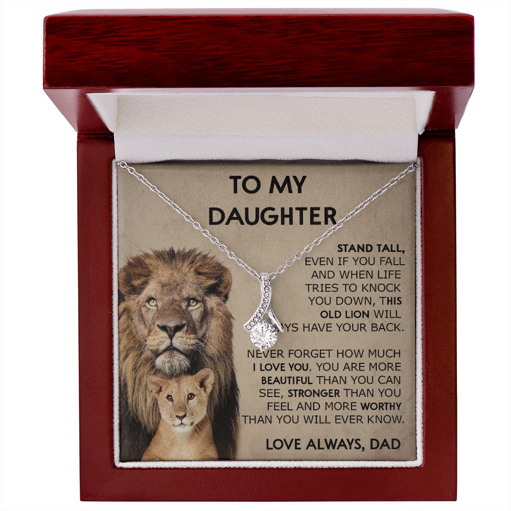 390B Lion To My Daughter Necklace, Xmas Gift For Daughter From Dad, Gift Necklace