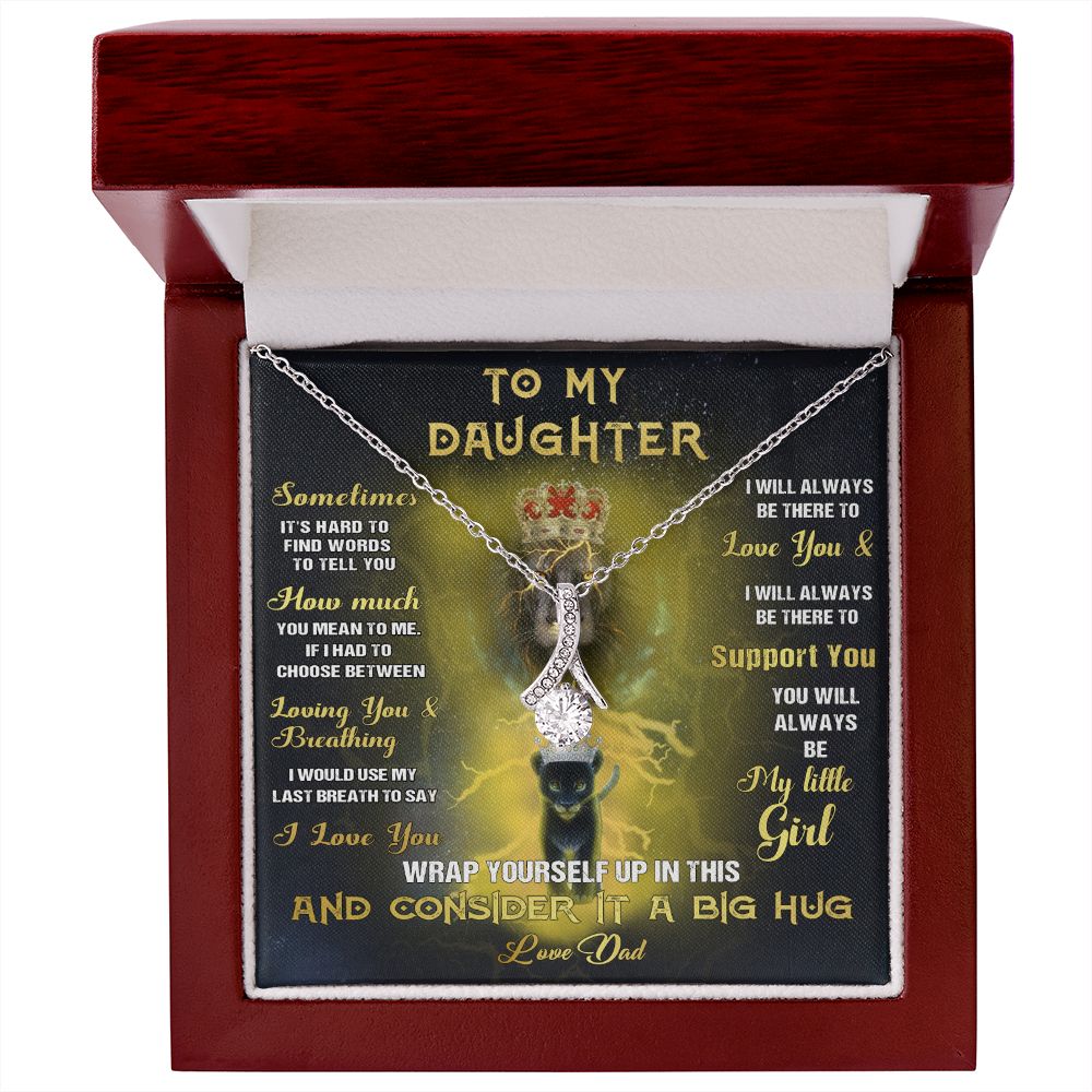 380B Lion To My Daughter Necklace, Daughter Father Necklace, Gift Birthday From Dad