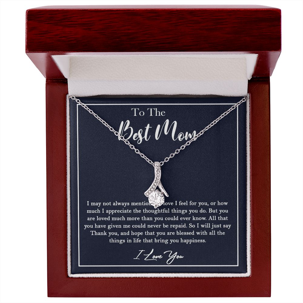 436B To My Best Mom Necklace, Gift For Mom from Son or Daughter, Birthday Xmas Gift