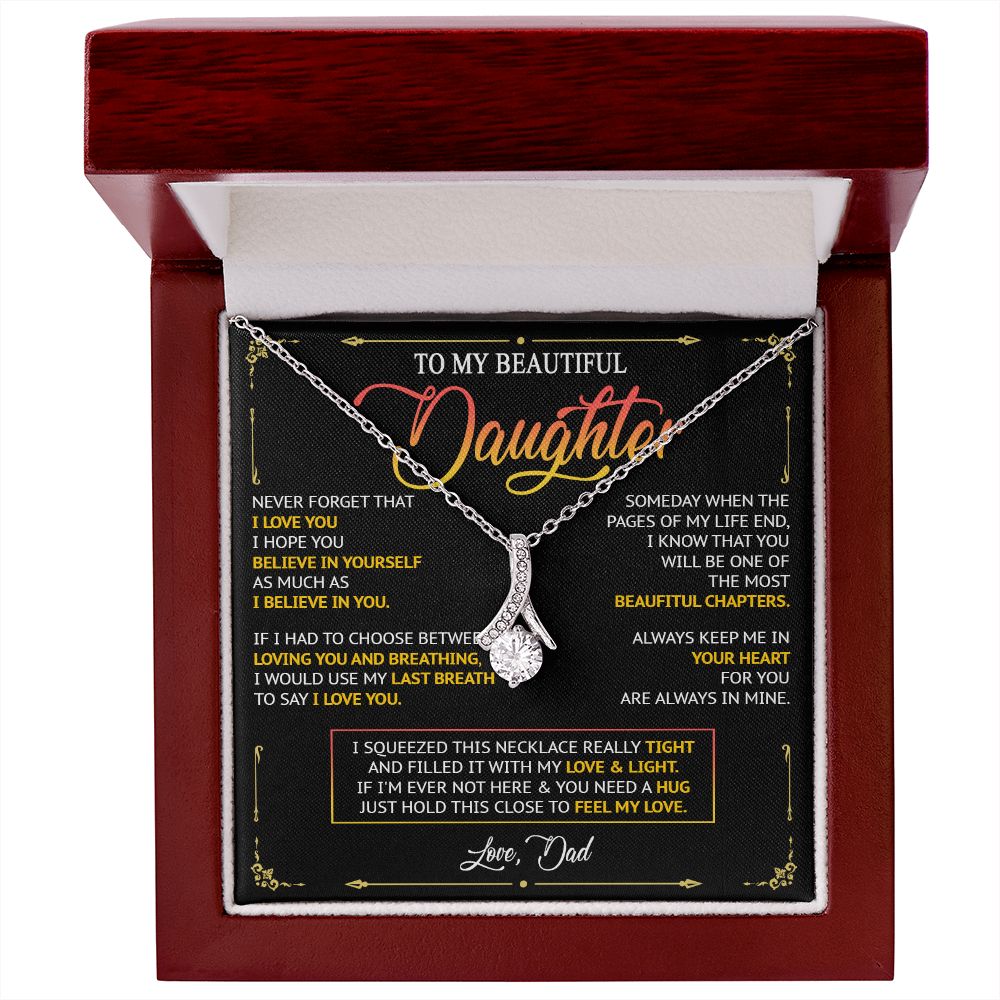 481B To My Daughter Necklace, Birthday Gift For Daughter From Dad, Women Jewelry Gift