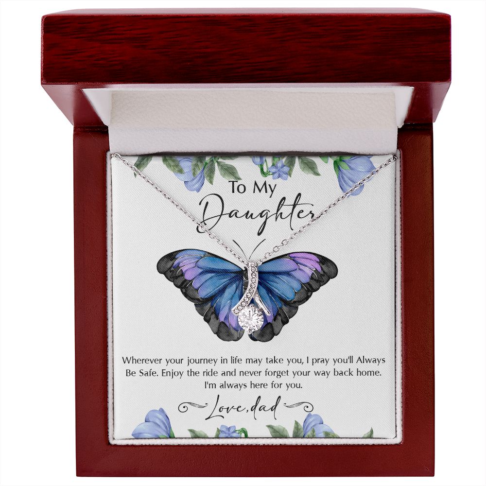 99B To My Daughter Necklace, Gift For Daughter From Dad, Necklace Gift Birthday
