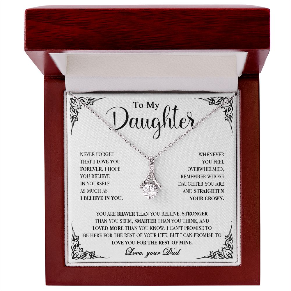 604B To My Daughter Necklace, Necklace Gift for Daughter from Dad,Birthday, Xmas Gift