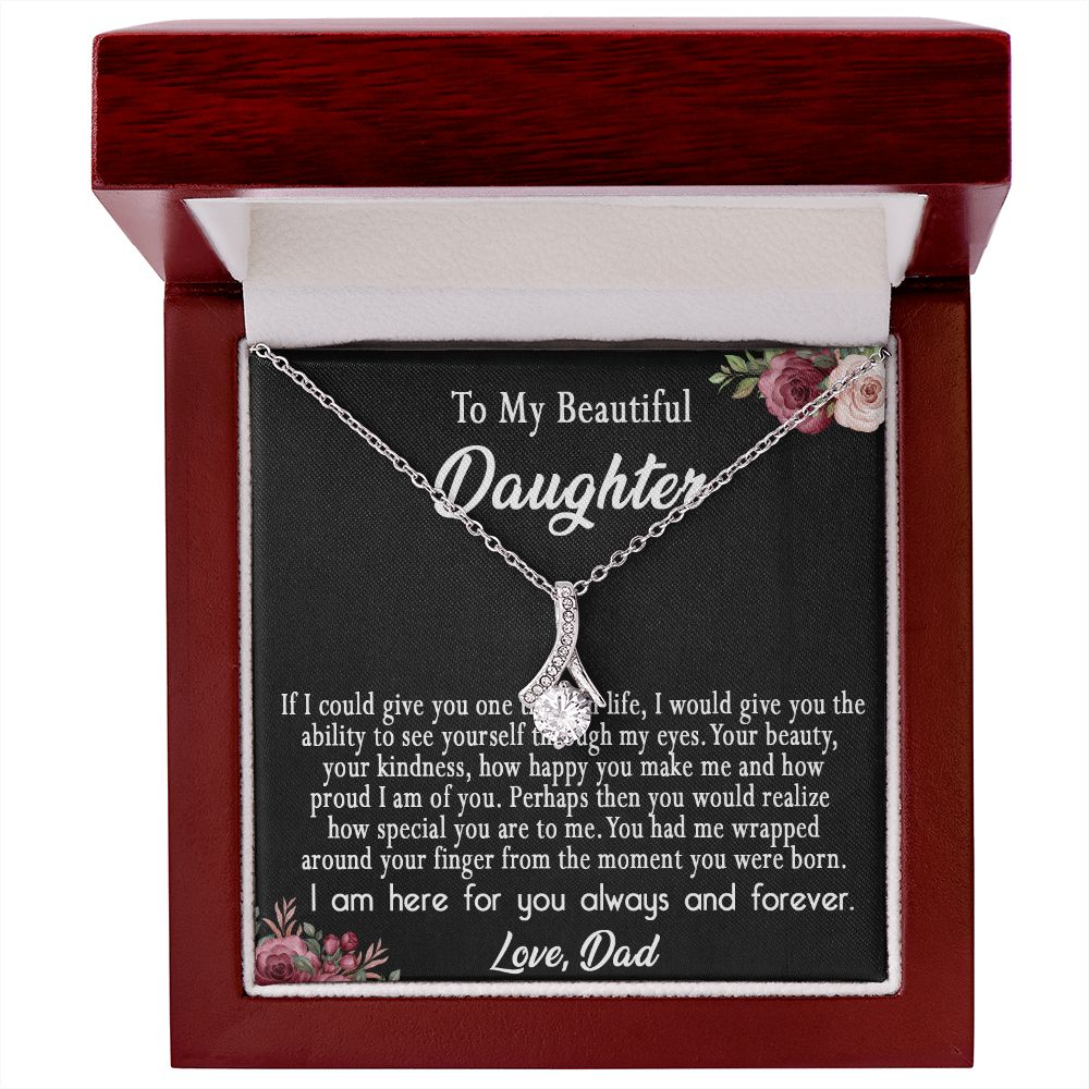 113B To My Beautiful Daughter Necklace, Daughter Father Necklace, Gift Xmas From Dad
