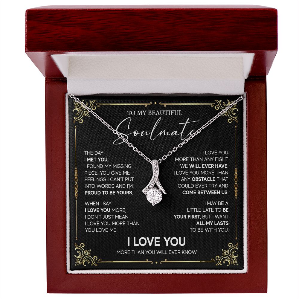 498B To My Soulmate Knot Necklace, Soulmate Necklace Gift, Birthday Gifts for Womens