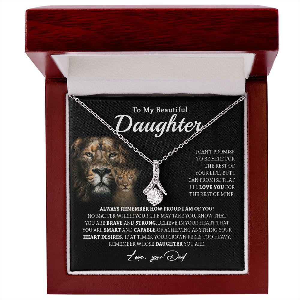 629B To My Daughter Necklace,Always Remember Lion Necklace Gift For Daughter From Dad