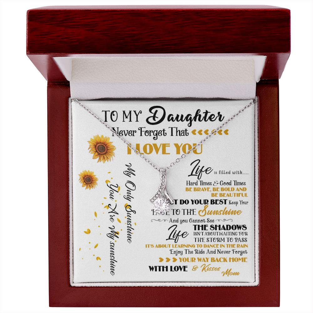 427B To My Daughter Necklace, Never Forget That I Love You, Gift Birthday, Holiday