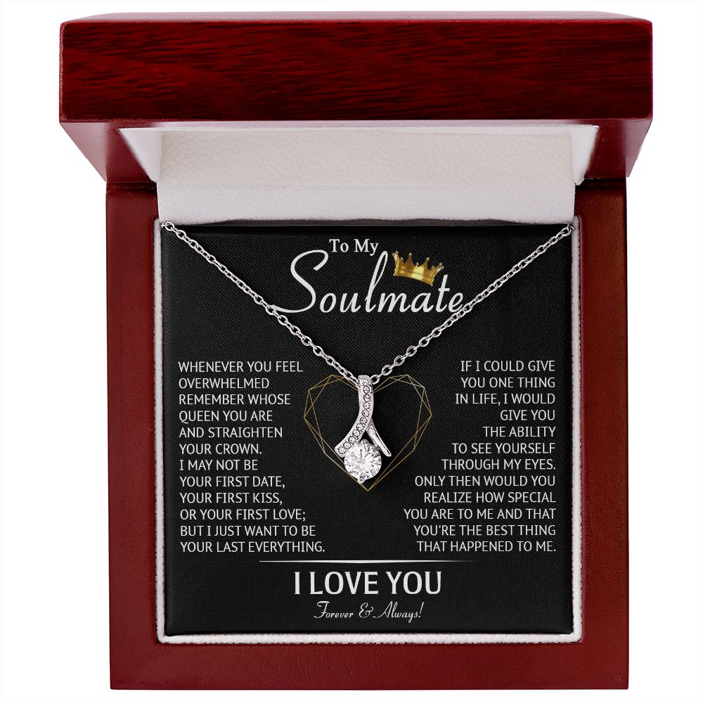 587B To My Soulmate Necklace, Love Gifts For Wife Girlfriend, Birthday Gift for Her