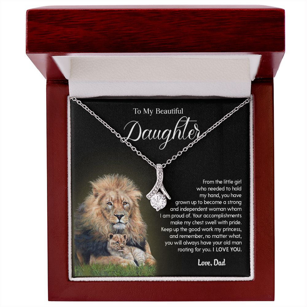 619B To My Daughter Necklace From Dad, Father Daughter Gift,Christmas Birthday Gift