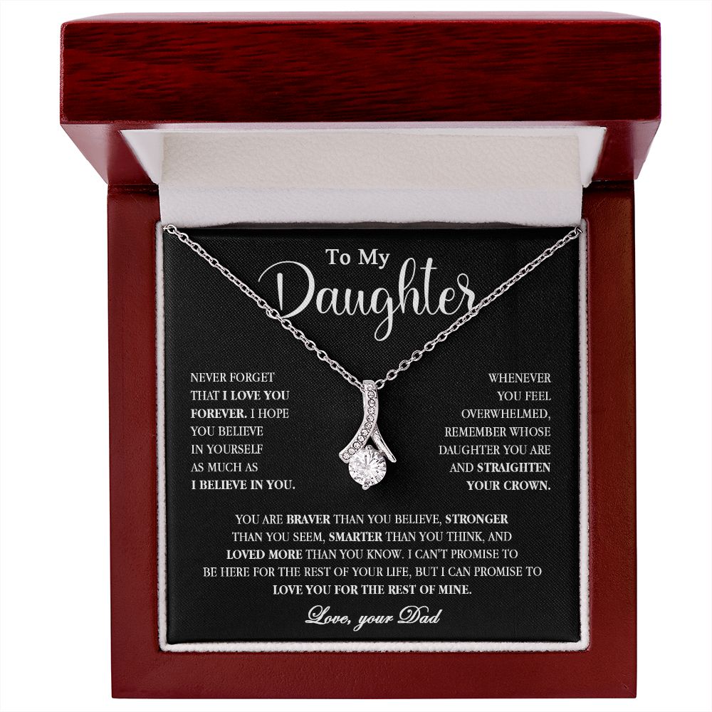 605B To My Daughter Necklace, Gift for Daughter from Dad, Birthday Christmas Gift