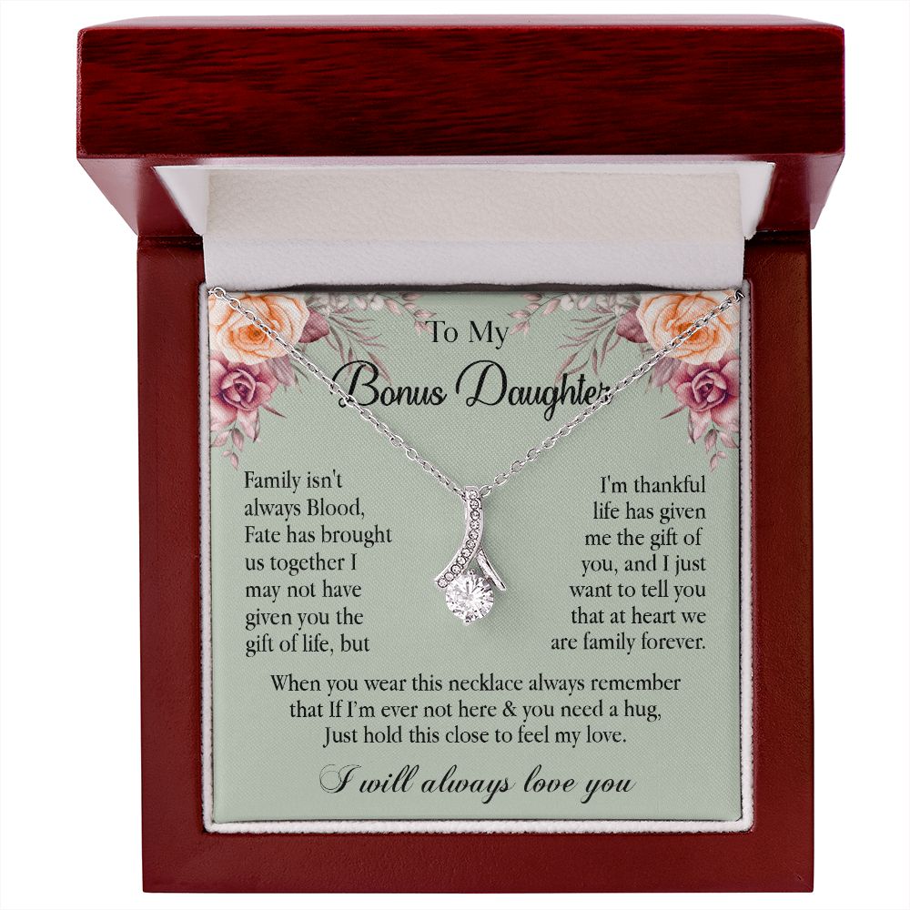 632B To My Bonus Daughter Necklace, Gift Birthday, Gift Ideas, Daughter Necklace