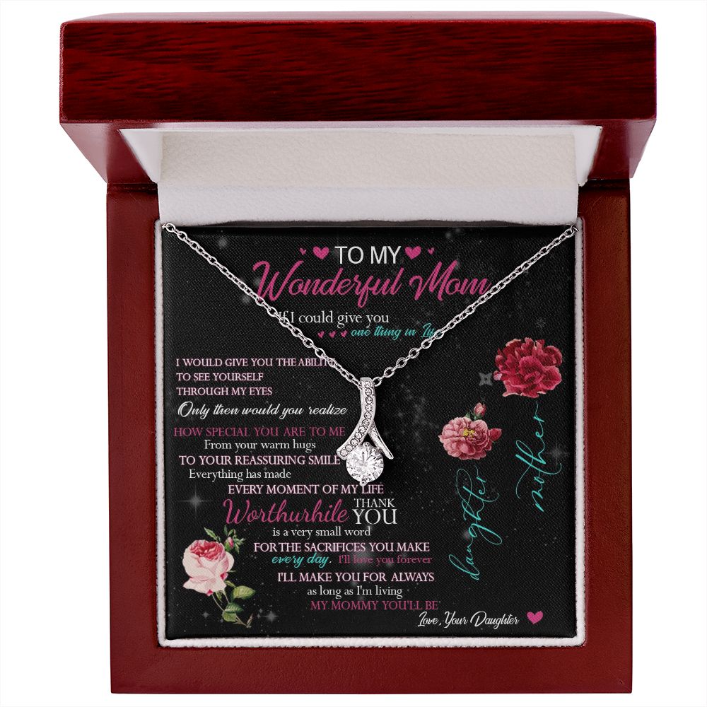 429B To My Beautiful Mom Necklace Mothers Day Gift From Daughter, Gift Birthday For Mom