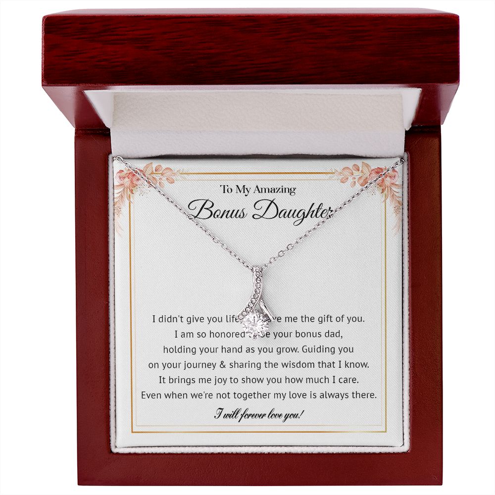 578B To My Bonus Daughter Necklace, Gift For Daughter Necklace, Bonus Daughter Gifts