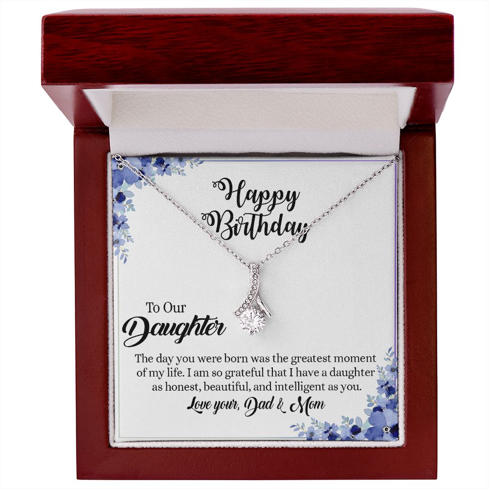 394B To My Daughter Necklace, Xmas Birthday Gift For Daughter From Dad & Mom