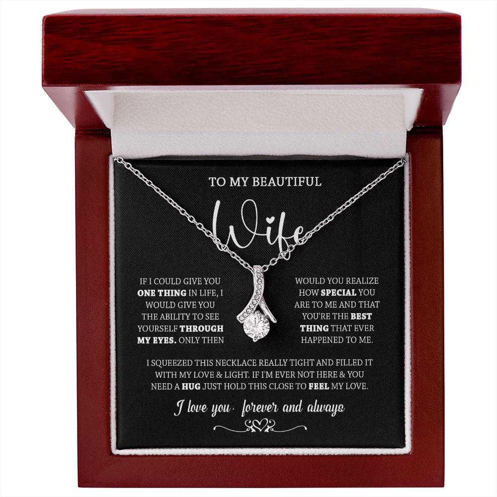 437B To My Wife Necklace, Necklace Gifts For Wife From Husband, Birthday Xmas Gift