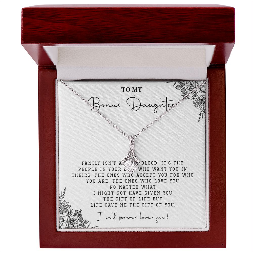 534B Step Daughter Gift, Bonus Daughter Necklace, Blended Family Stepdaughter Gift