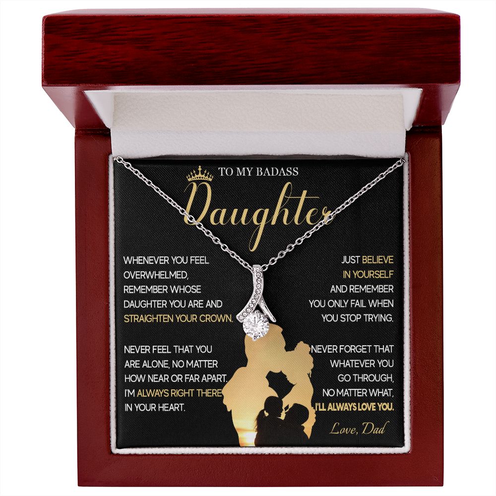 515B To My Badass Daughter Necklace, Birthday Gift For Daughter From Dad, Christmas