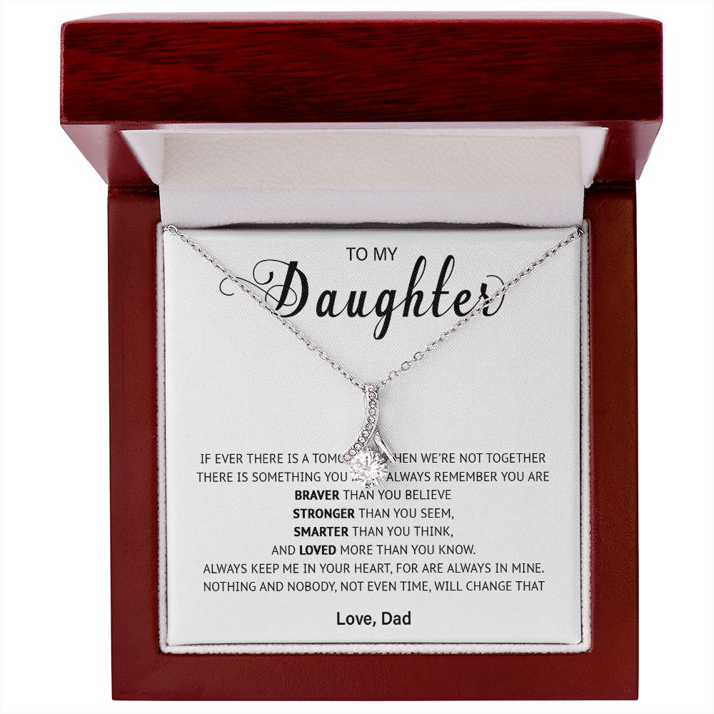 504B To My Daughter Necklace, Birthday Gift For Daughter From Dad, Christmas Jewelry