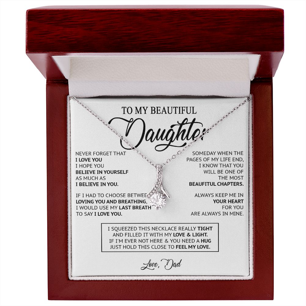 479B To My Daughter Necklace, Birthday Gift For Daughter From Dad, Xmas Gifts for Her