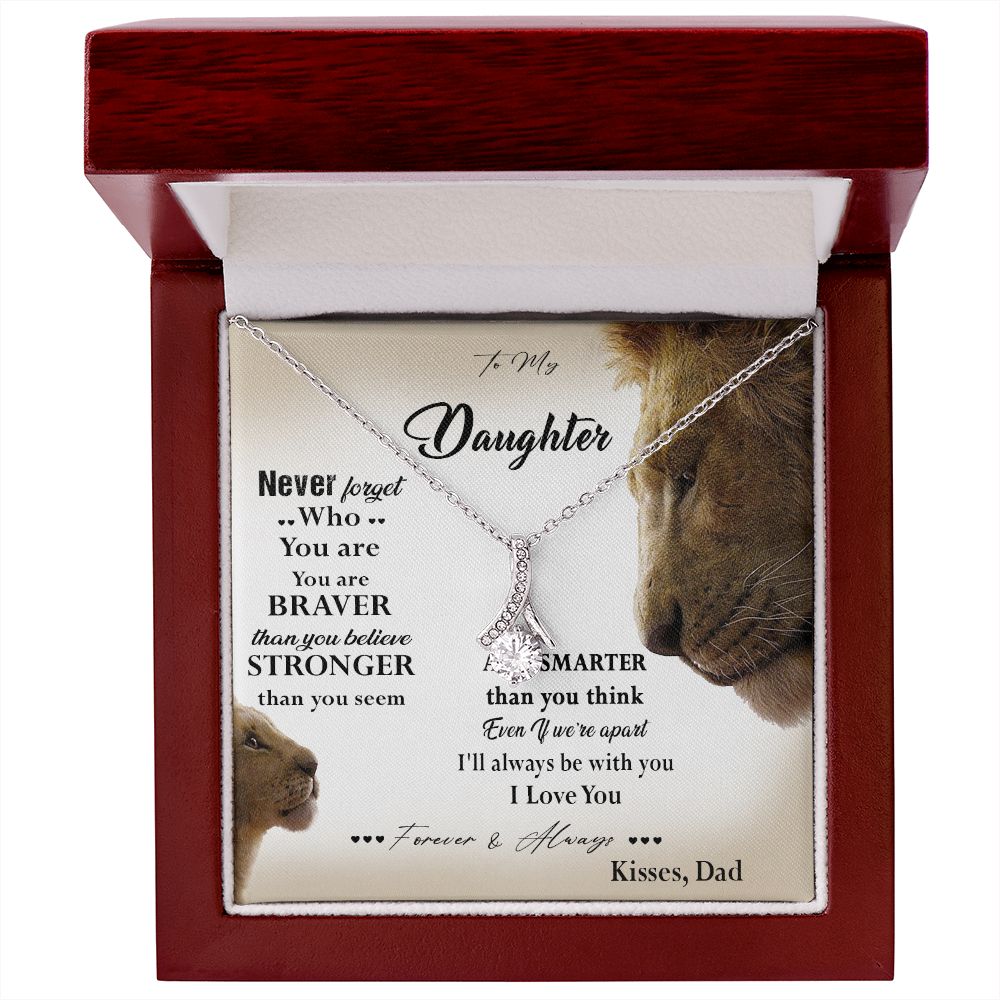 381B Lion Necklace, To My Daughter Necklace,I Love You Forever & Always Gift From Dad