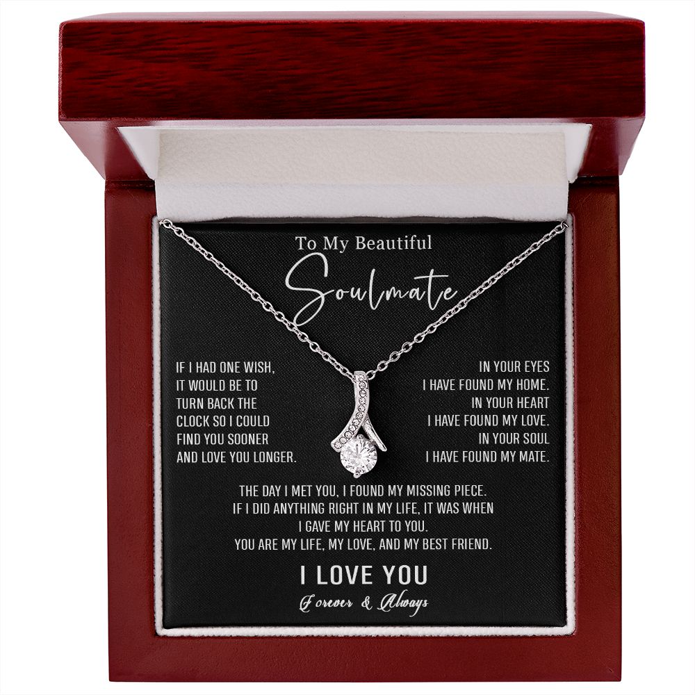 561B To my Soulmate Necklace, Wife Birthday Gifts, Love Gifts for Wife Girlfriend