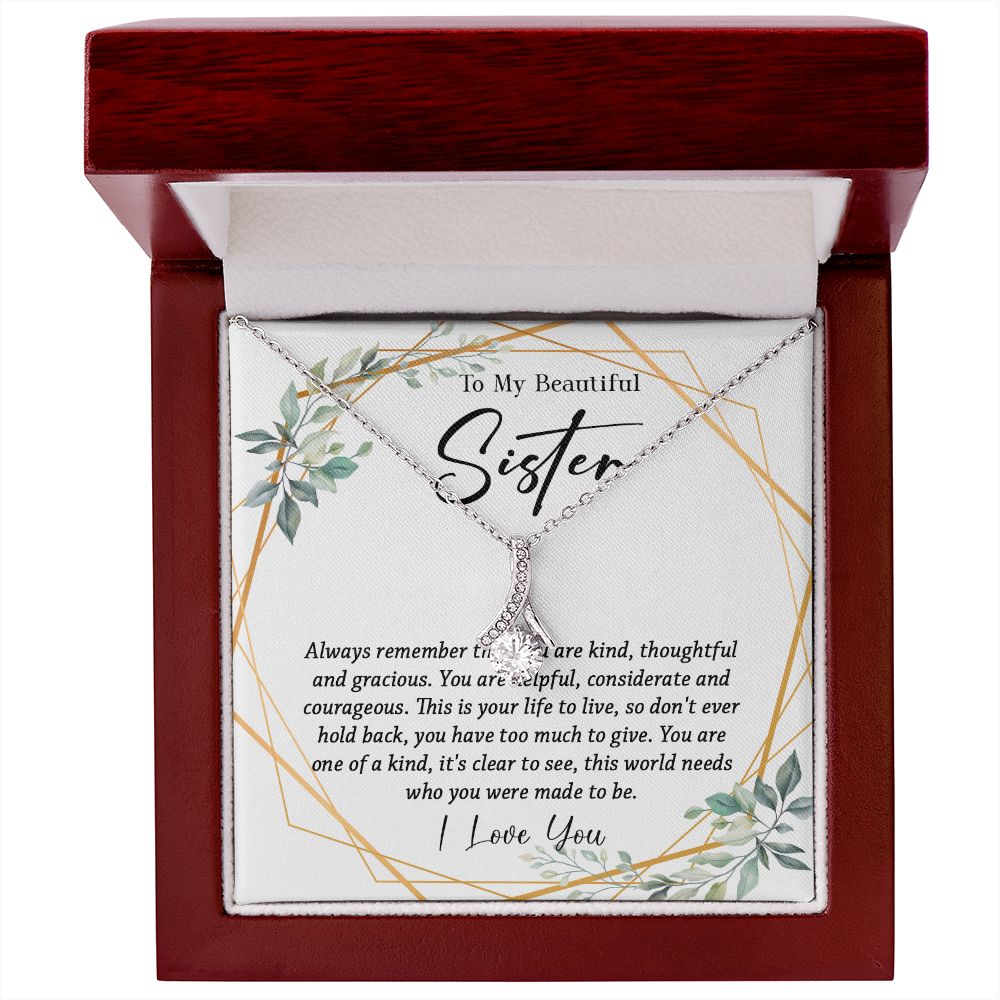 625B To My Sister Necklace, Little Sister Jewelry Gift, Birthday Gift,Necklace Sister