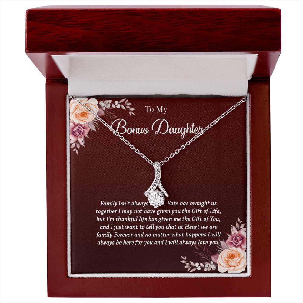 621B To My Bonus Daughter Necklace, Gift Birthday, Christmas, Gift Ideas, Necklace