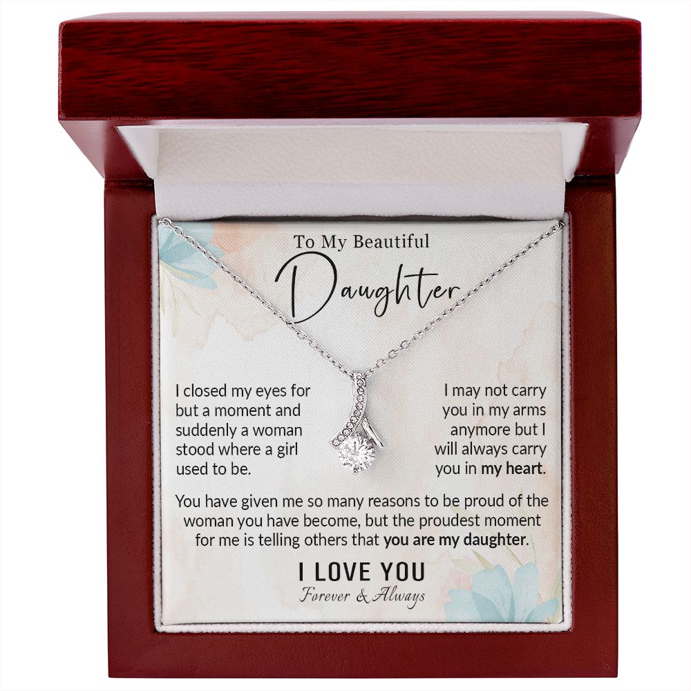 568B To My Daughter Necklace, Love Gift for Daughter from Dad, Daughter Necklace