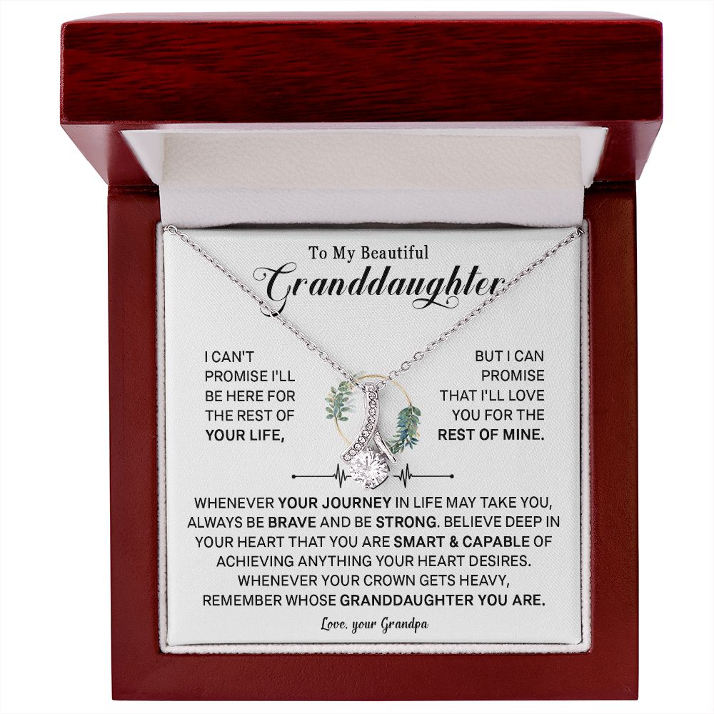 541B To My Granddaughter Necklace, Xmas Birthday Gift For Granddaughter from Grandpa