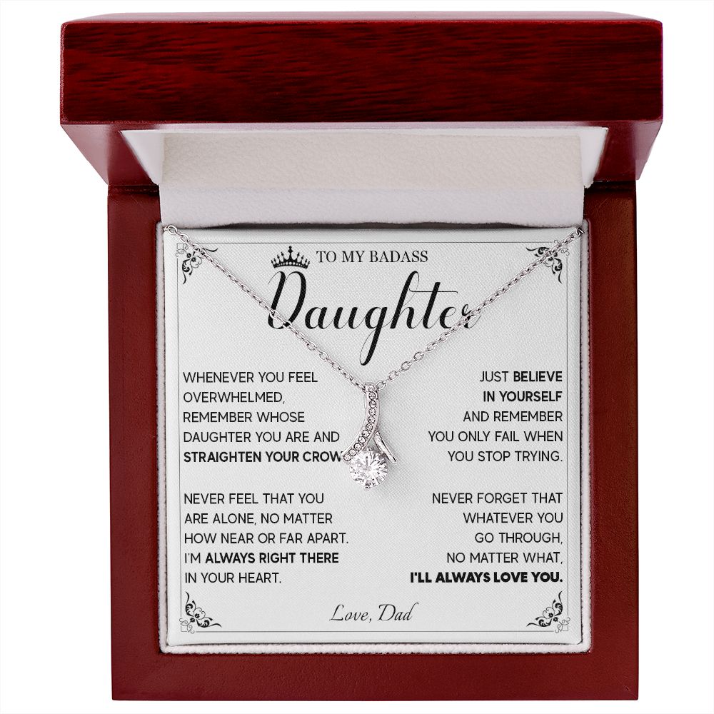 514B To My Badass Daughter Necklace, Birthday Gift For Daughter From Dad, Anniversary