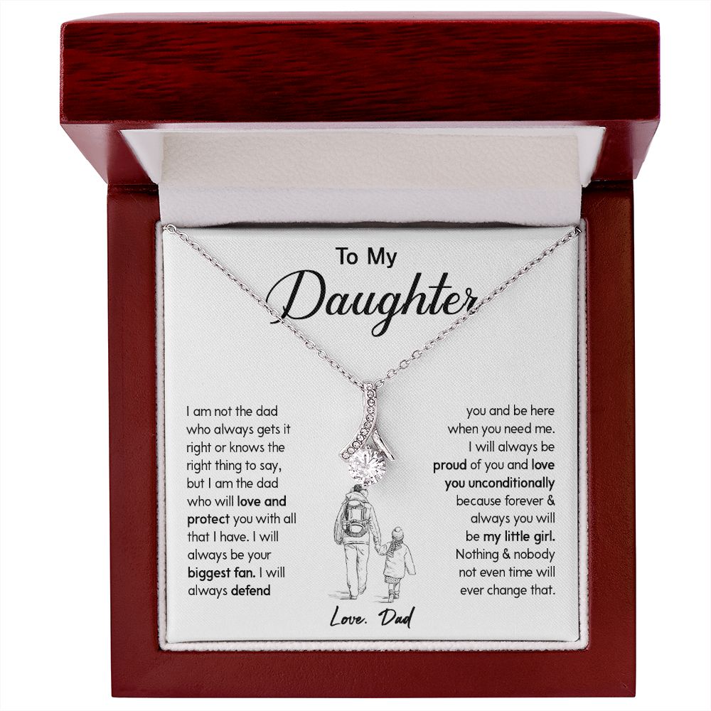 450B To My Daughter Necklace Gift from Dad, Birthday Graduation Christmas Gift