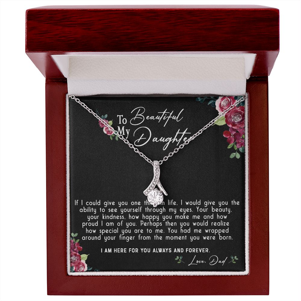 119B Daughter Necklace, To My Beautiful Daughter Necklace Gift From Dad, Xmas Gift