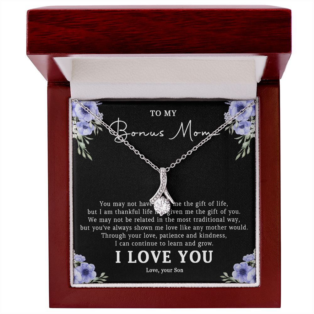 523B Step Mom Gift, Bonus Mom Necklace, Stepmom Necklace, Mom Birthday Gift from Son