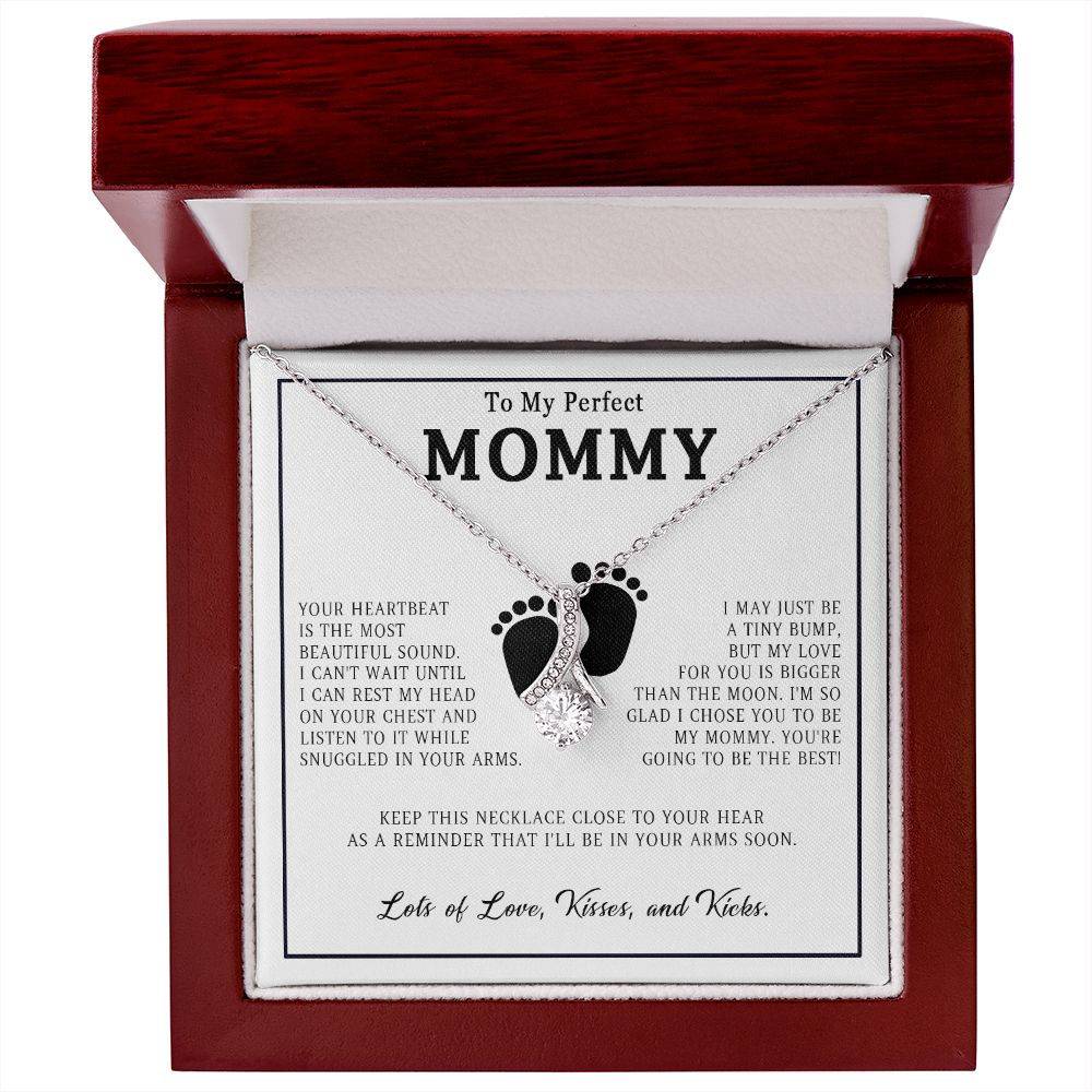 579B New Mom Necklace, Gift from Baby Bump, Baby Shower Party Gifts, Mother Necklace