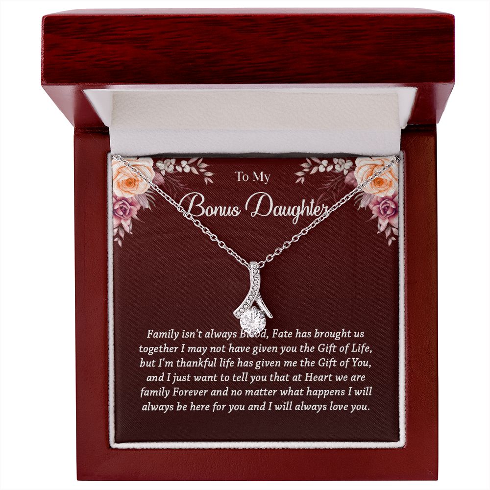631B To My Bonus Daughter Necklace, Best Birthday Christmas Gift, Bonus Daughter Gift