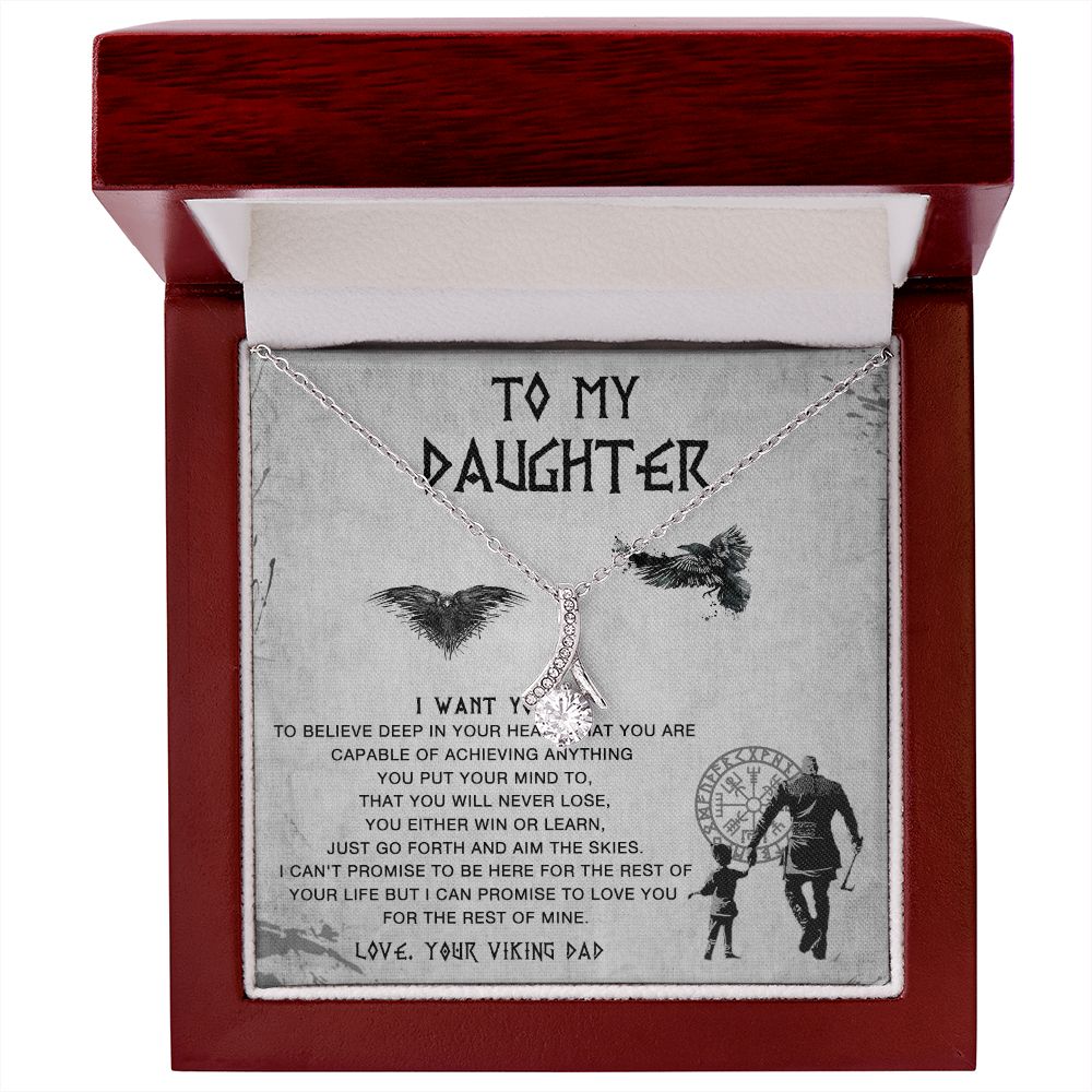 117B To My Daughter Necklace From Viking Dad, Gift For Viking Daughter Gift Necklace