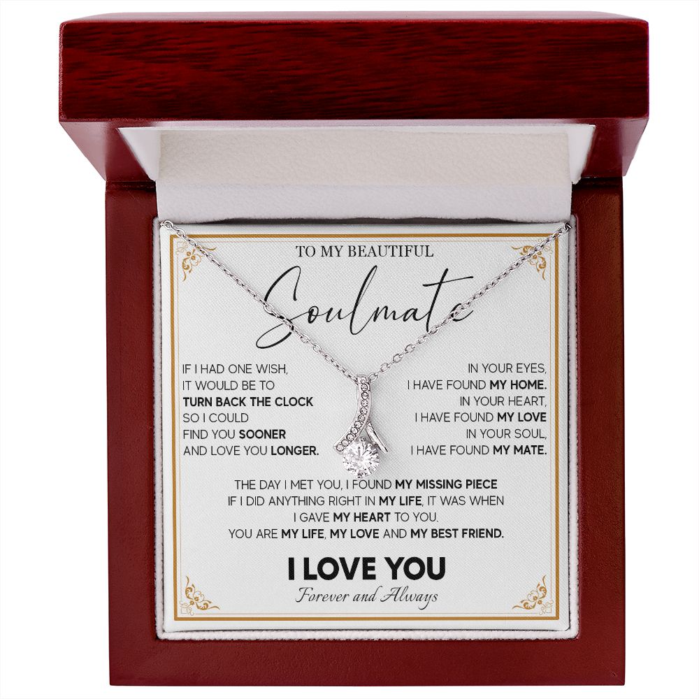 511B To My Beautiful Soulmate Necklace, Gift for Wife, Girlfriend, Anniversary Gift