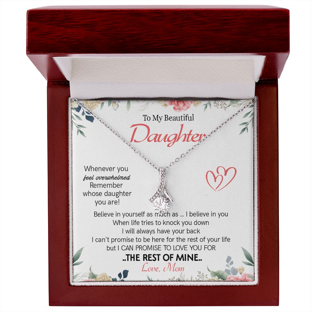 426B To My Beautiful Daughter Necklace From Mom On Graduation, Birthday, Holiday
