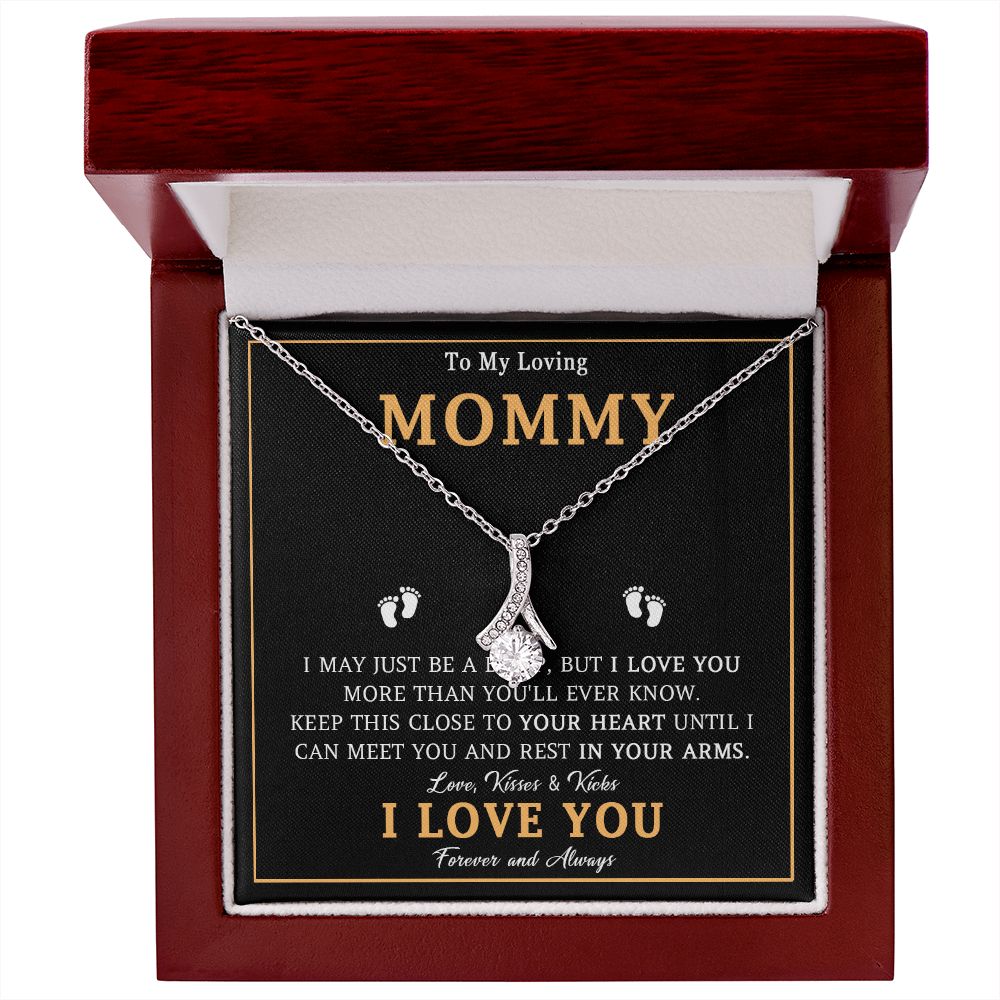 548B To My Mommy Necklace, Baby Feet Design, Mother Necklace, Baby Shower Gifts