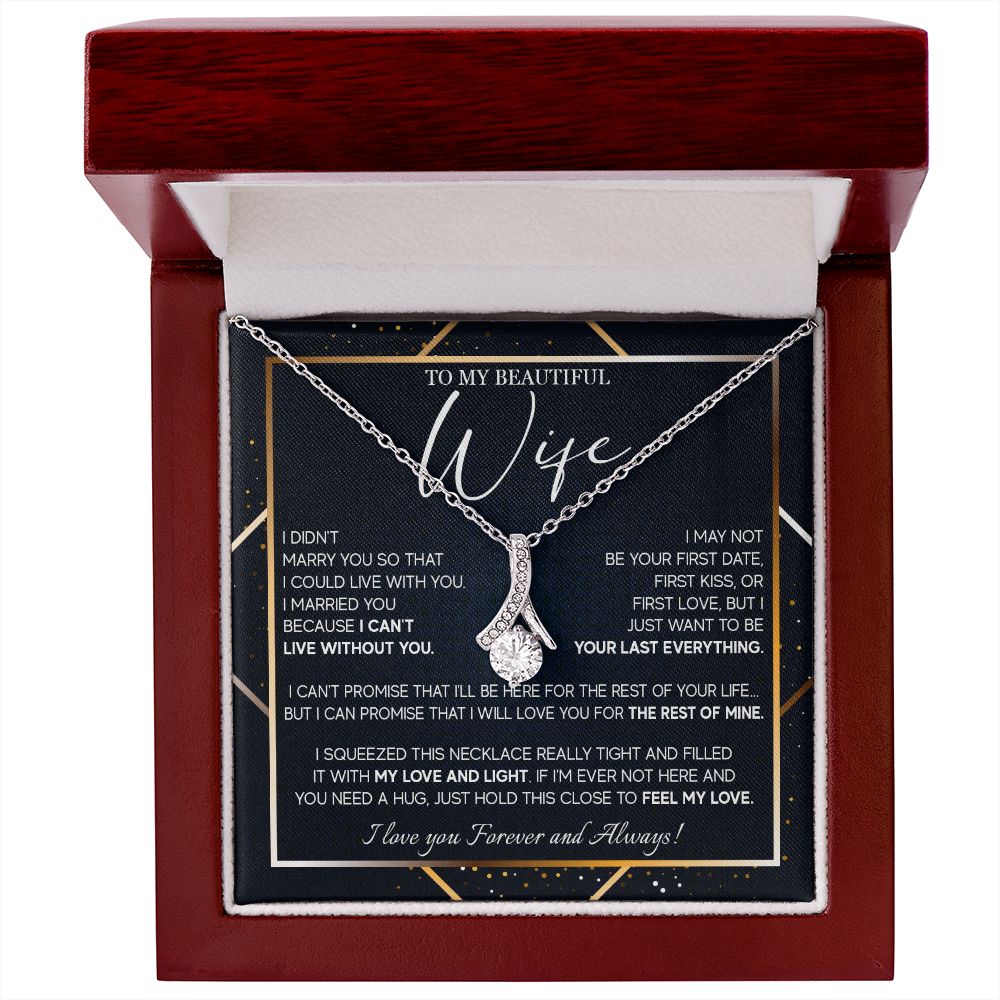 491B To My Beautiful Wife Necklace From Husband, Jewelry For Women, Birthday Gifts