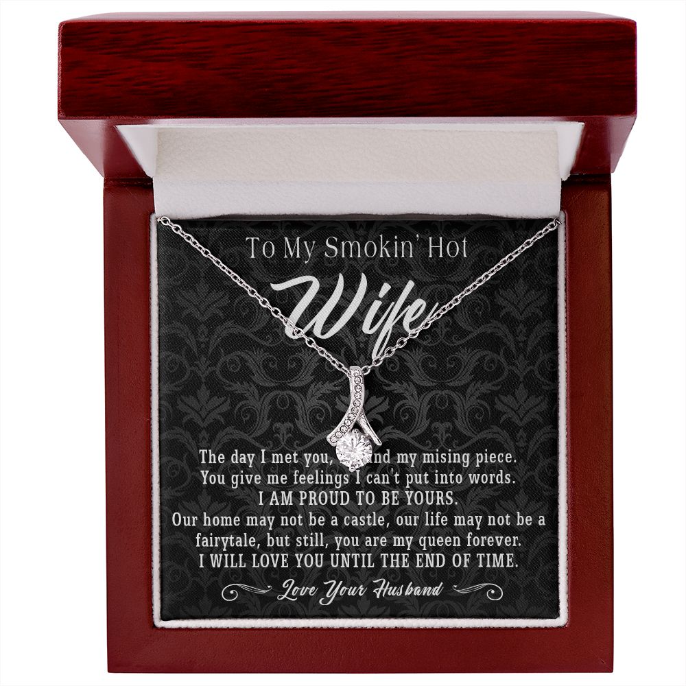 95B To My Smokin Hot Wife Necklace, Anniversary Birthday Gift for Wife From Husband